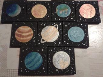 Petits Tableaux Planètes système solaire acrylique | hoshimagu.com 